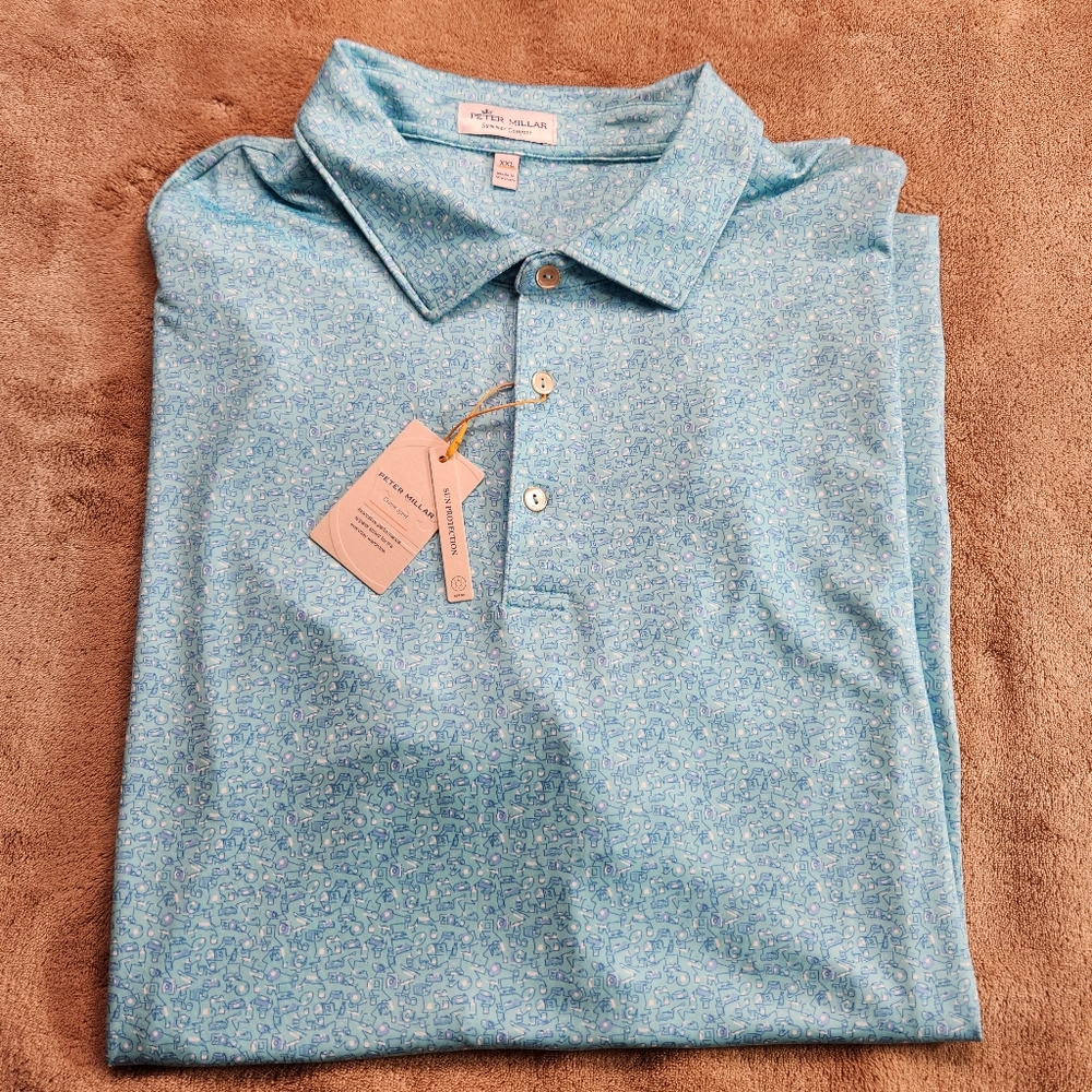Peter Millar Light Blue Polo Shirt